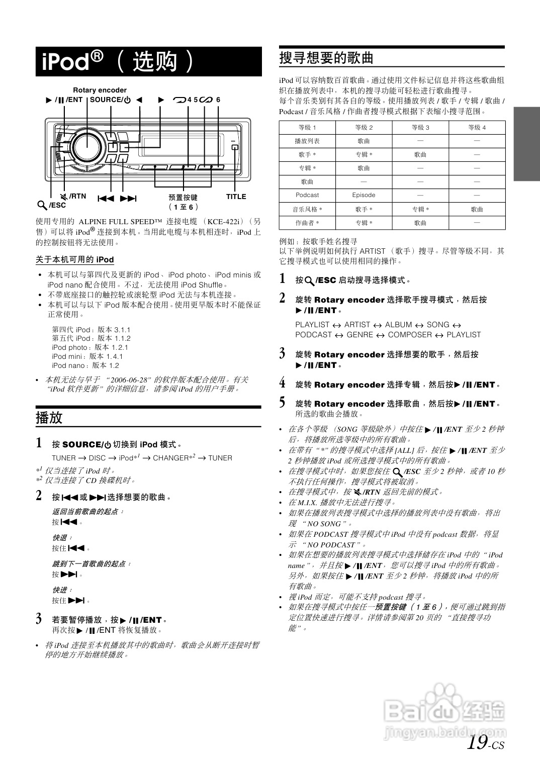 阿尔派CDA-9883E型接收机说明书:[2]