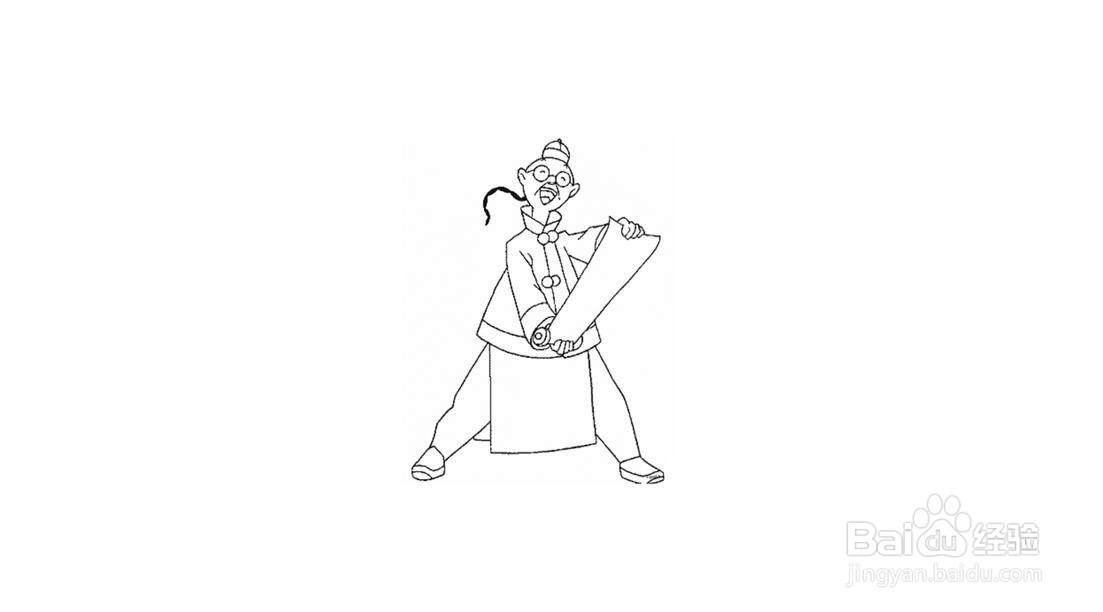 古代师爷简笔画画法
