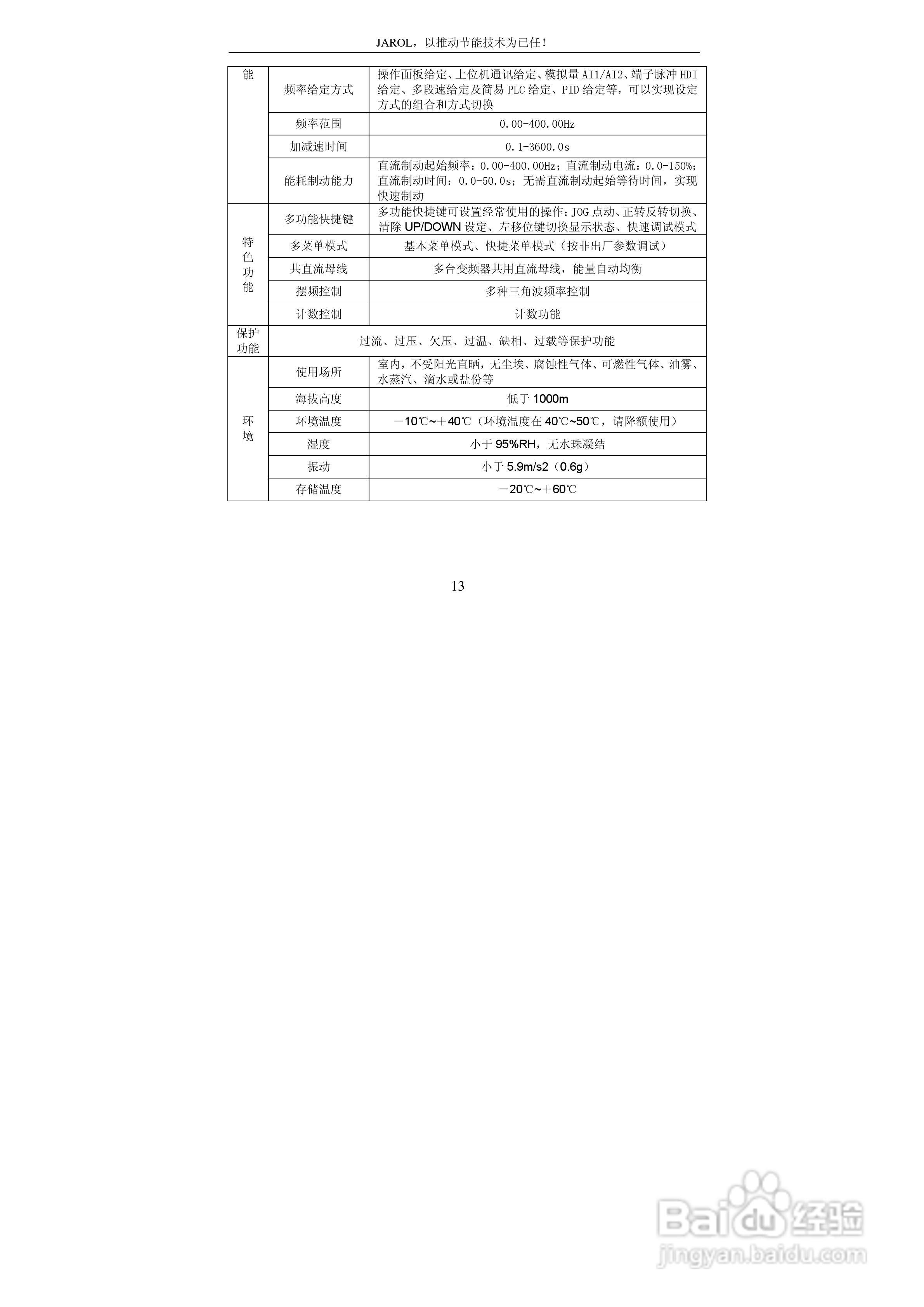 佳乐JR6000-055G/075P-4-1050变频器使用说明书:[2]
