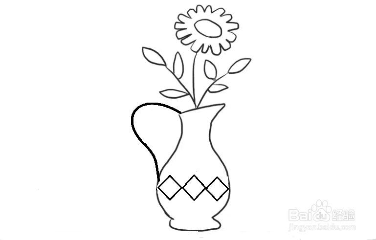 花瓶与花的简单画法