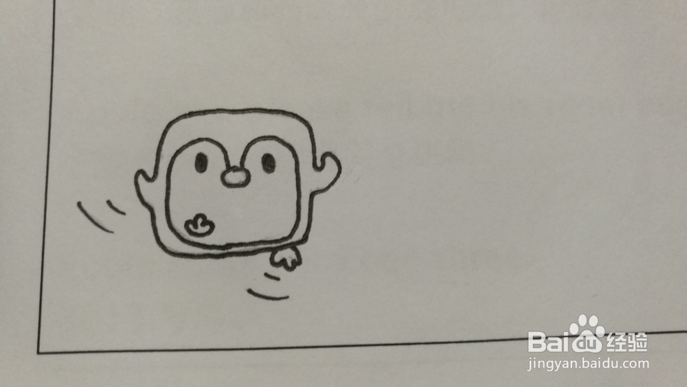 奔跑的企鹅——简笔画