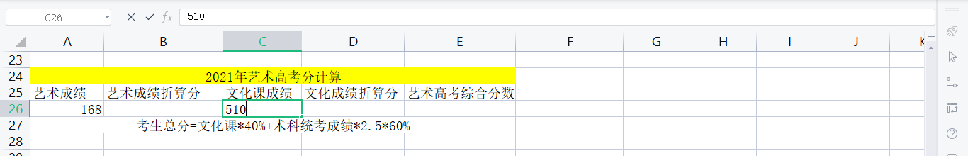 2021高考艺术分怎么算