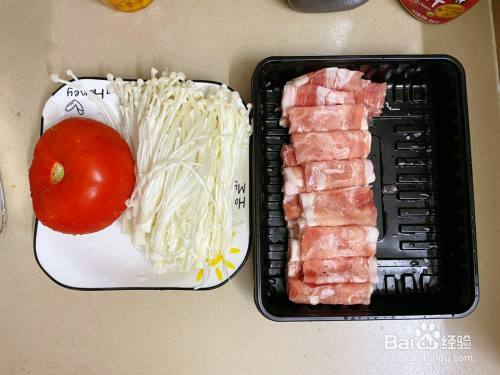 番茄金针菇五花肉片怎么做 百度经验 番茄金针菇五花肉片怎么做 百度经验