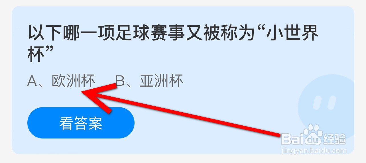 蚂蚁庄园2024.7.5哪一项足球又被称为小世界杯