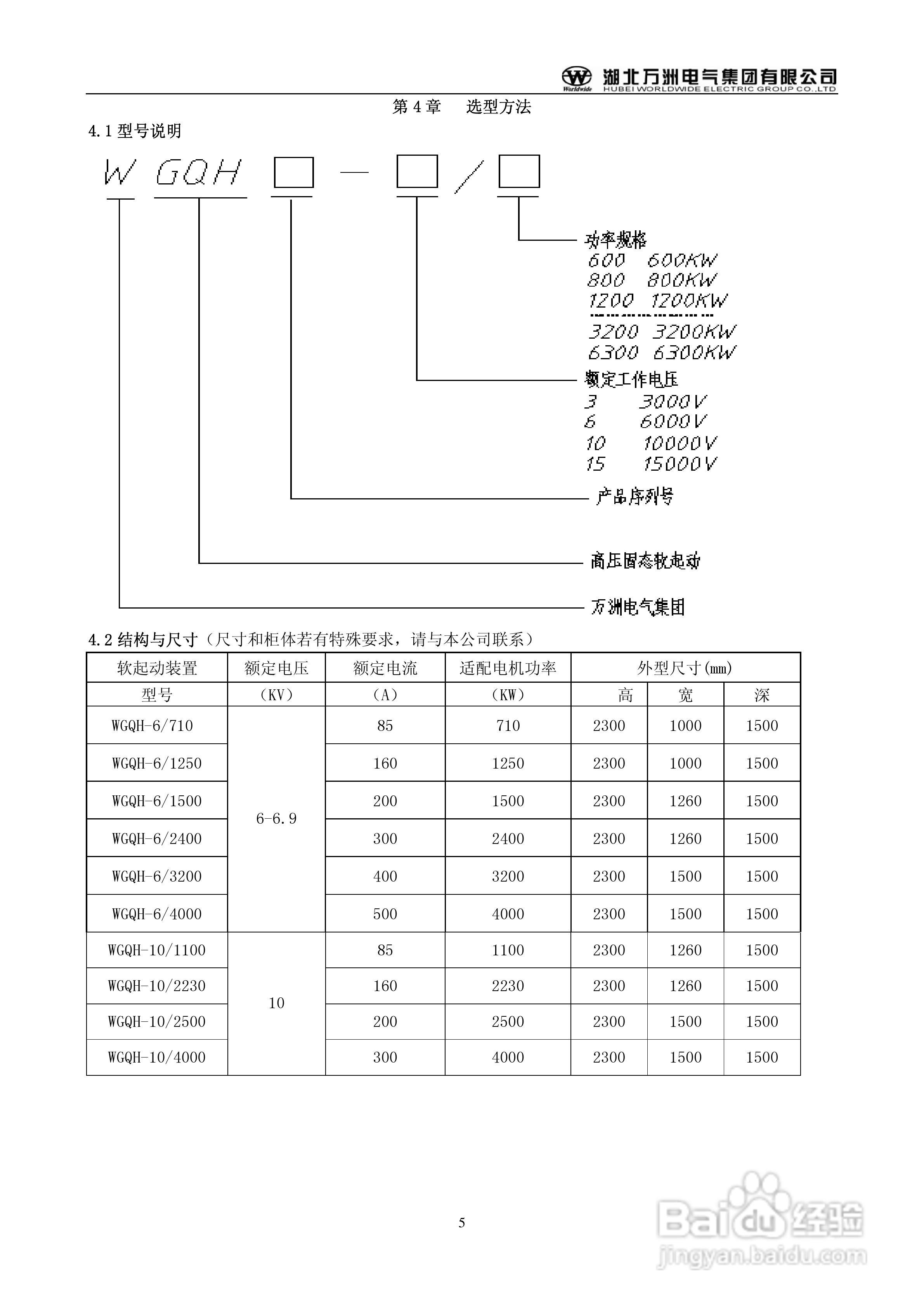 万洲WGQH-10/4000软起动器使用说明书:[1]