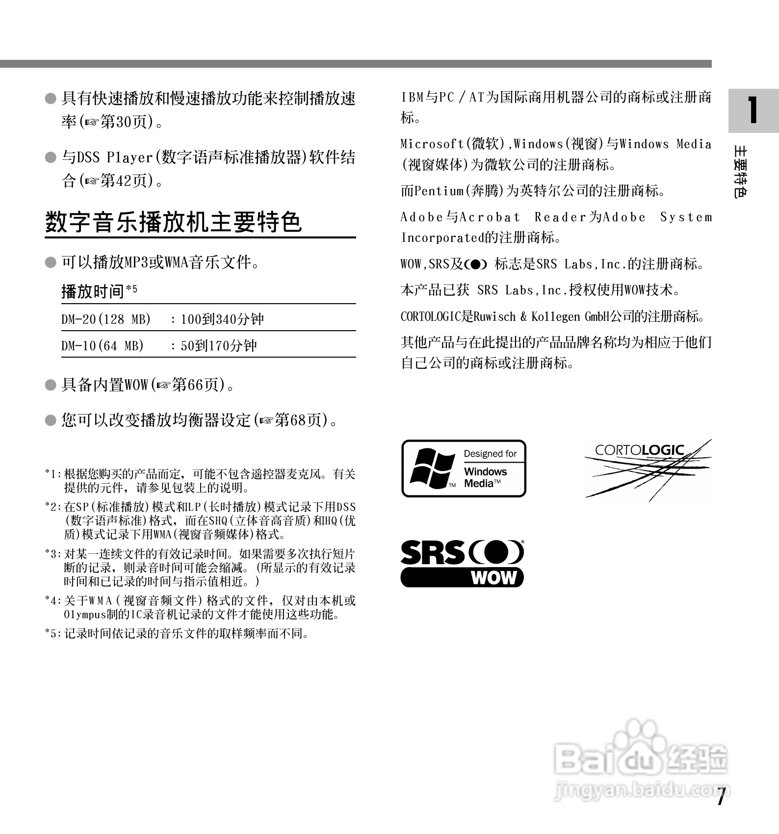 奥林巴斯录音笔DM-20型使用说明书:[1]