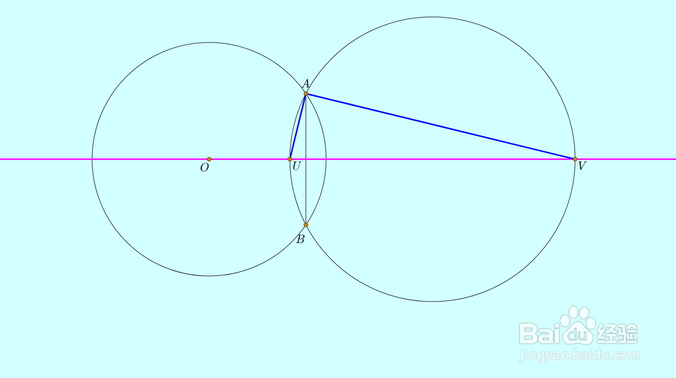 【尺规作图】怎么单尺确定相交两圆的圆心?