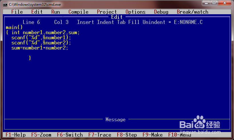 怎么利用Turbo C V2.0编写简程序