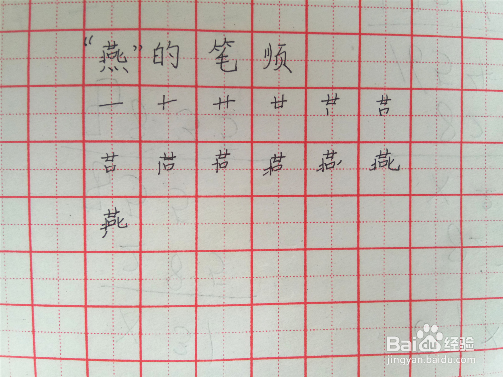 燕的笔顺怎么写