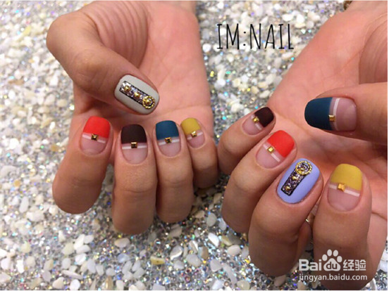 秋季磨砂美甲图片