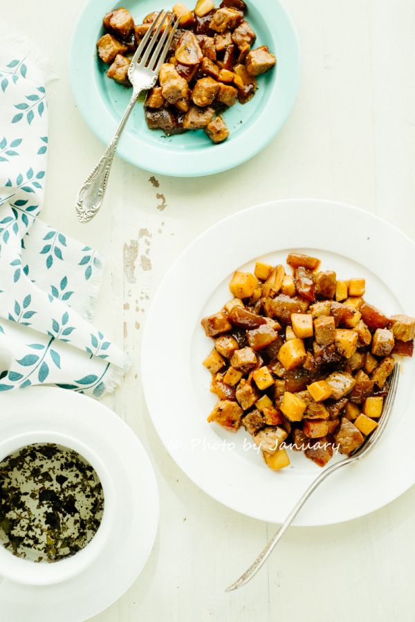 黑椒杏鲍菇牛肉粒