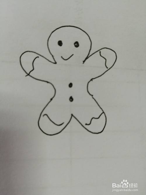 简笔画姜饼人怎么画 百度经验