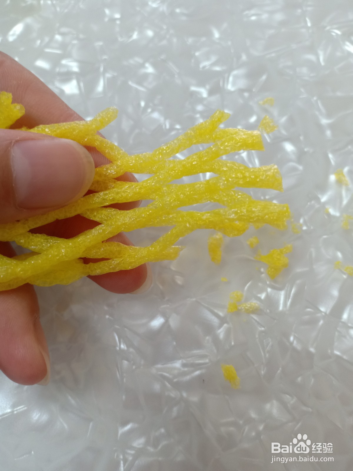 泡沫网怎么做手工 小雪球