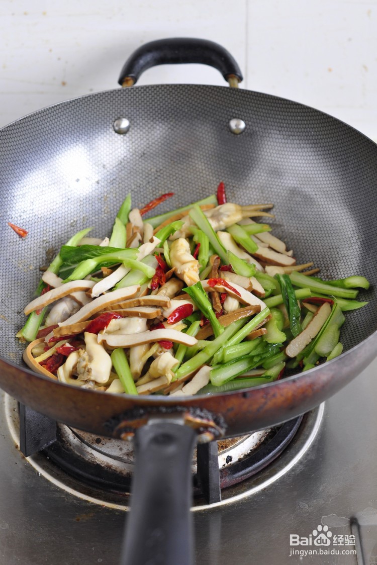 菜薹蛏子炒香干