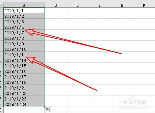 Excel2016怎么样快速批量填充工作日