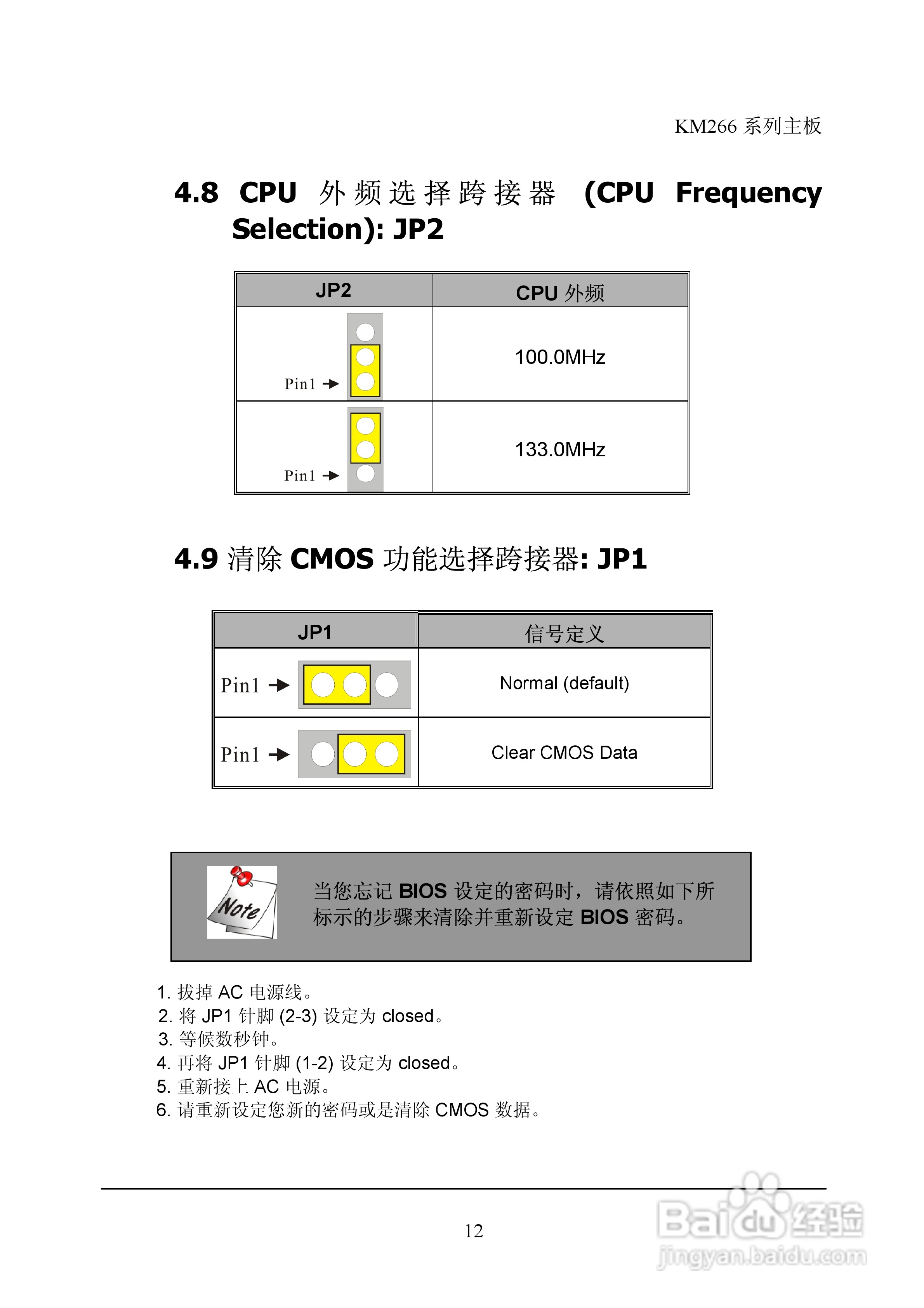 青云 KM266主板说明书:[2]