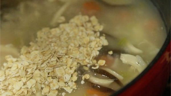 香菇鸡丝燕麦粥