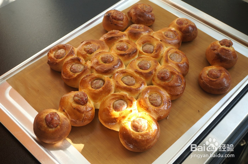 带你做圣诞树香肠面包卷