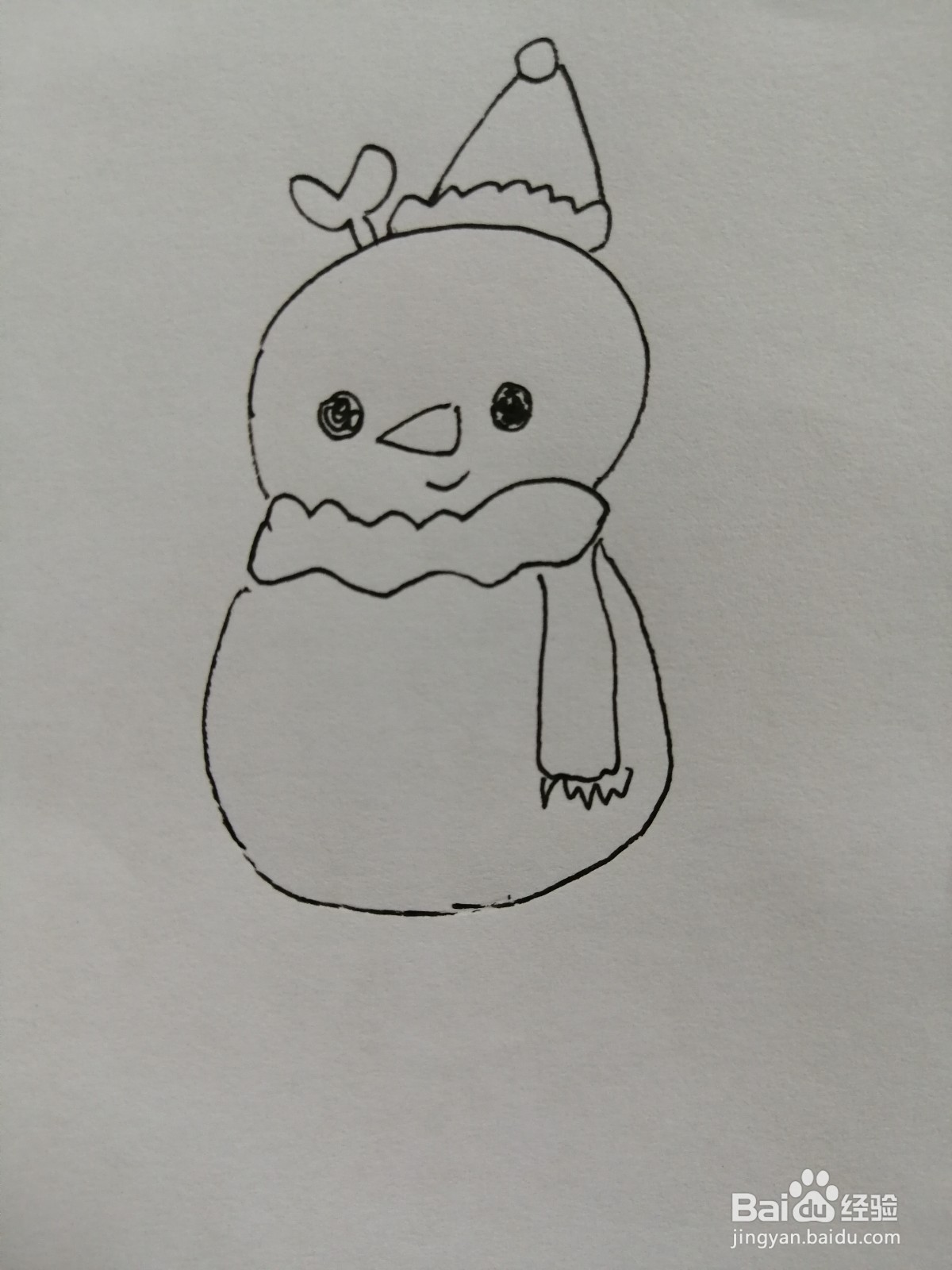 雪人宝宝怎么画