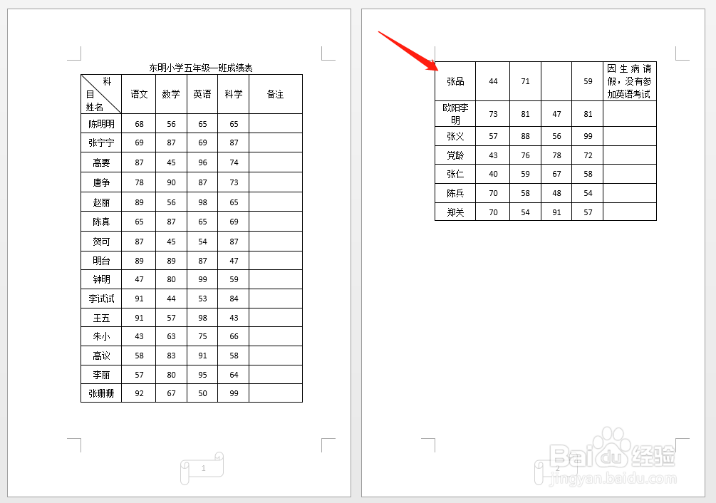 Word怎么防止表格中一行内容被分在两页上