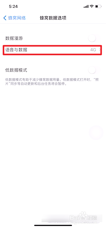 苹果手机如何切换4G上网网络