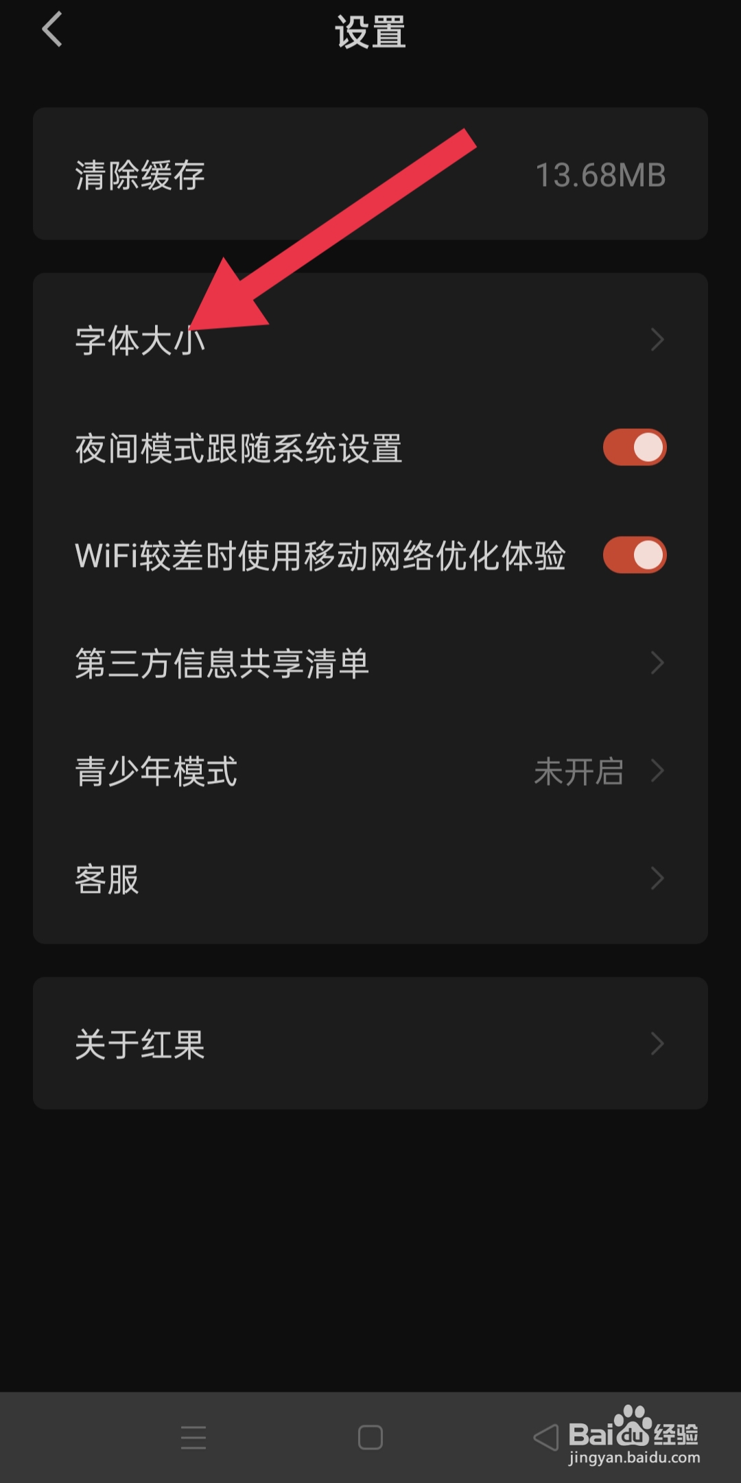 app红果免费短剧中如何设置字体大小