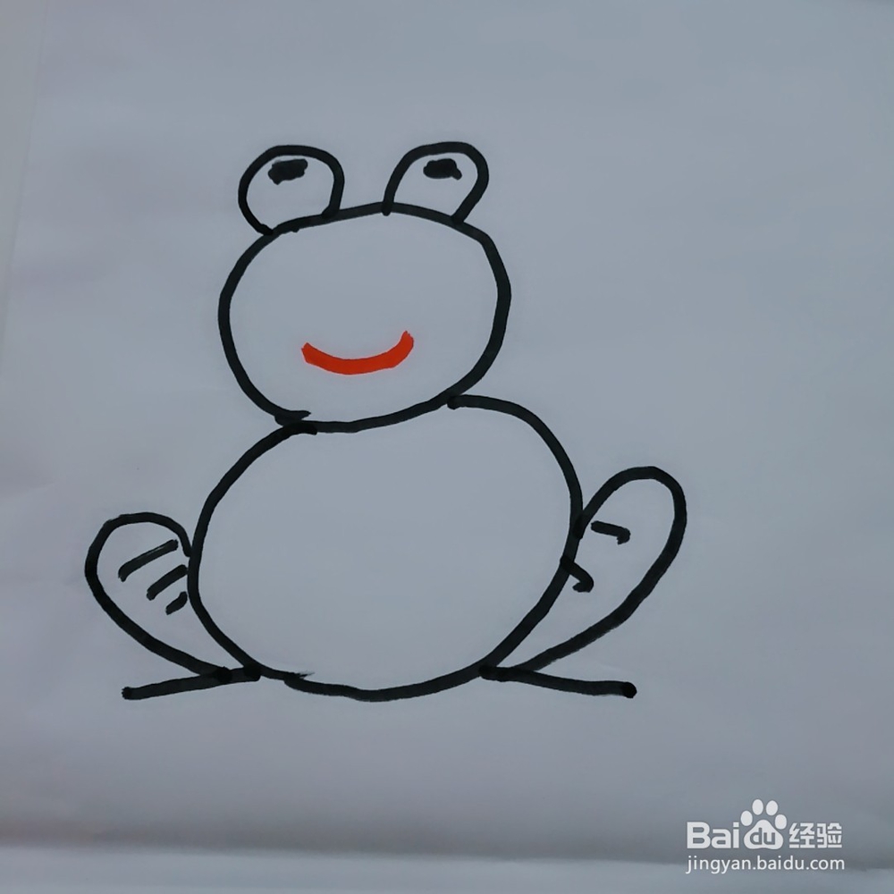 简笔画———快乐青蛙的画法