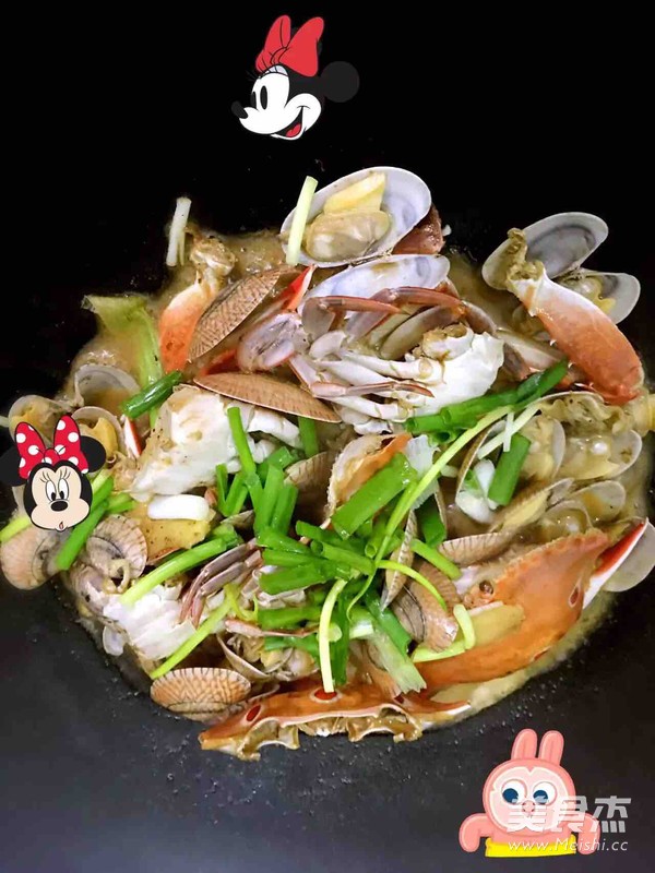 花蛤炒螃蟹的做法