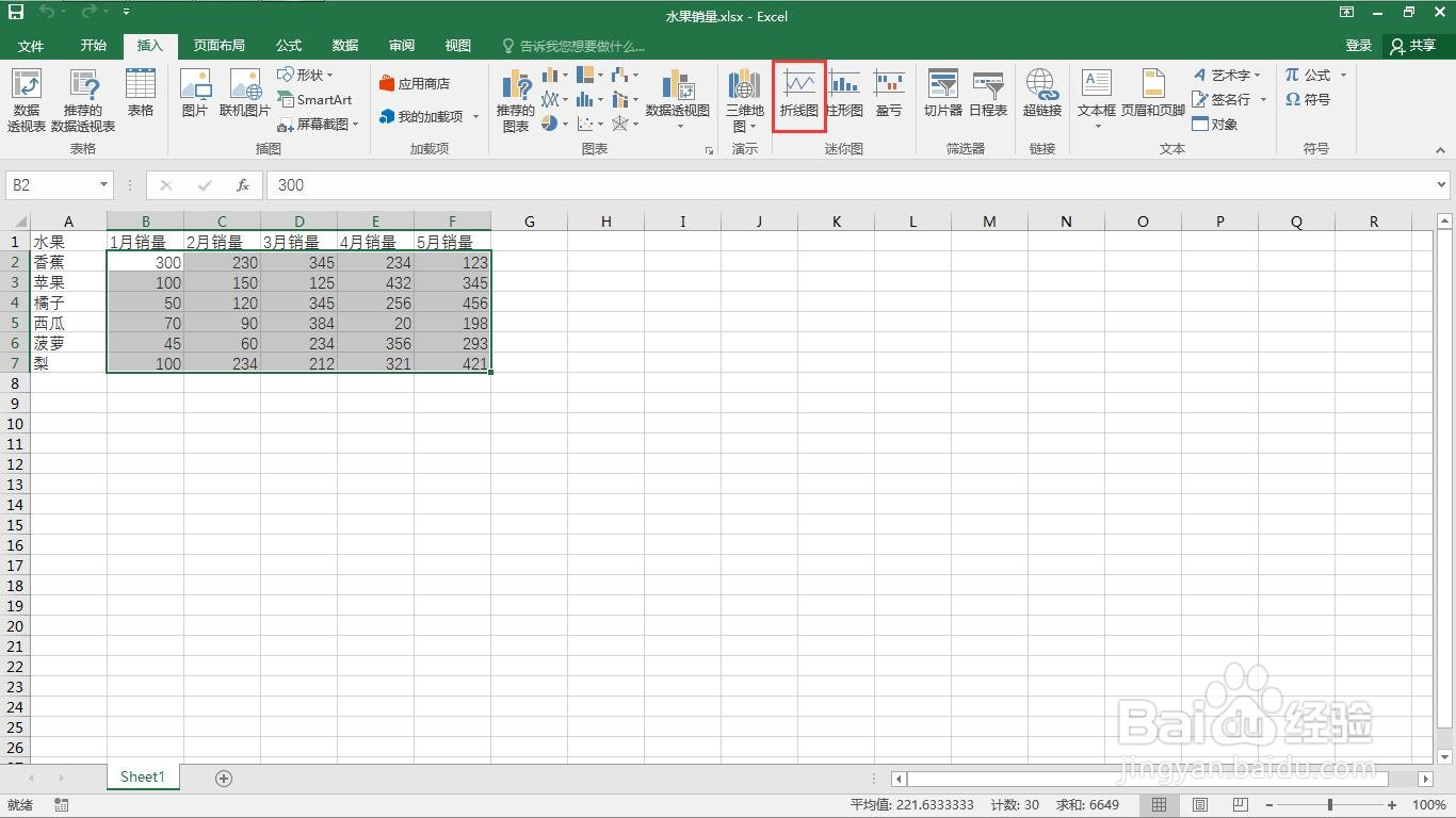 如何在excel中制作迷你图