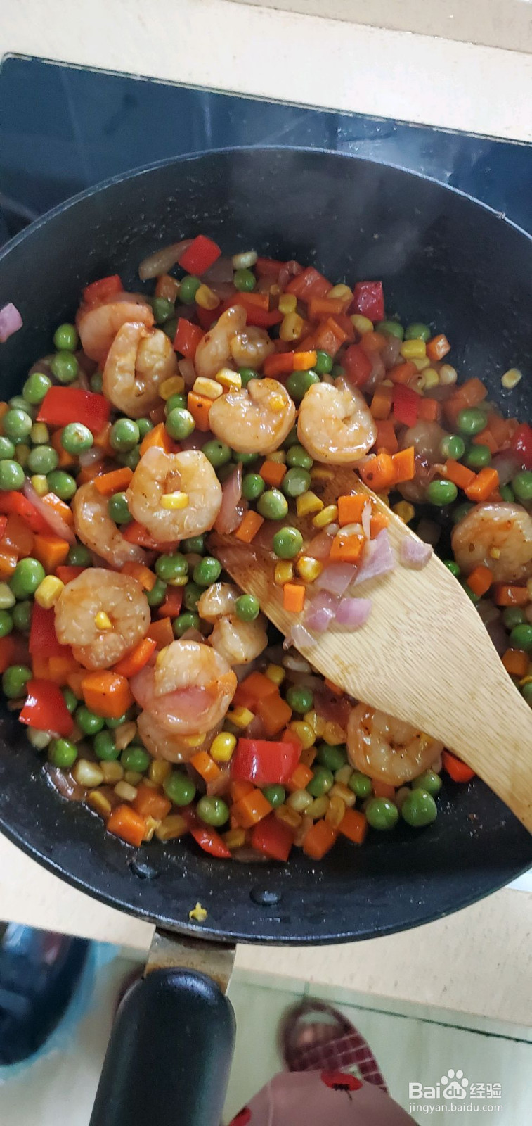 虾仁芝士焗饭的做法