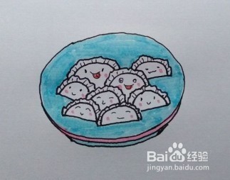 <b>卡通简笔画：饺子（如何画饺子，水饺怎么画？）</b>