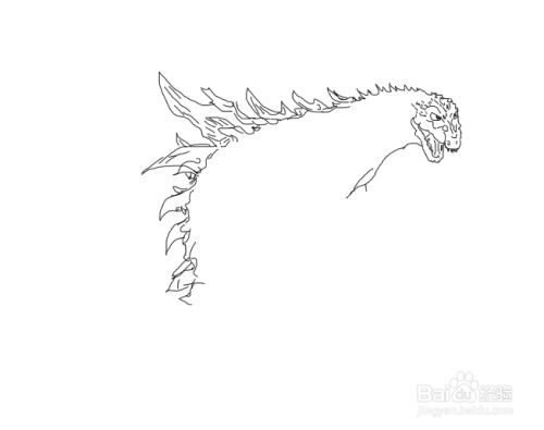 怎样画一只红莲哥斯拉