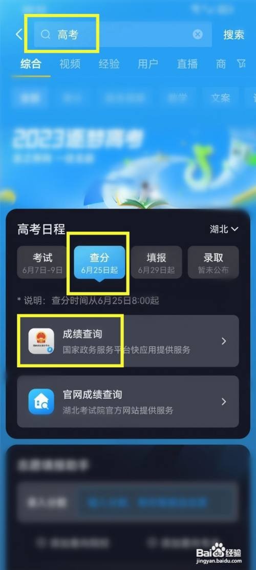 2023高考怎么查询成绩入口官网