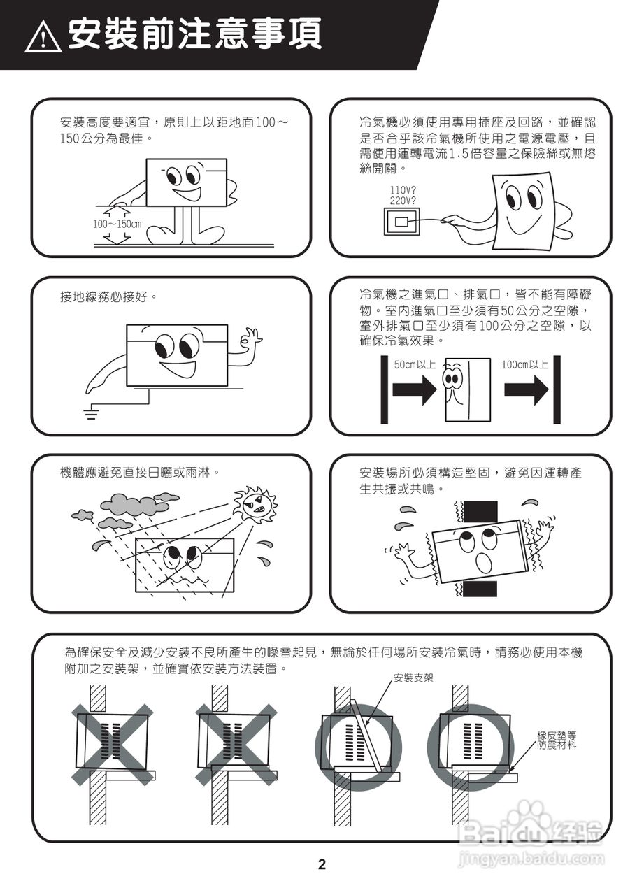 声宝AW-SA18型窗型冷气机说明书
