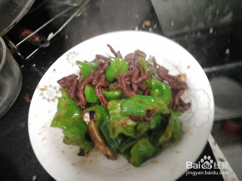 熟鸭肠炒青椒
