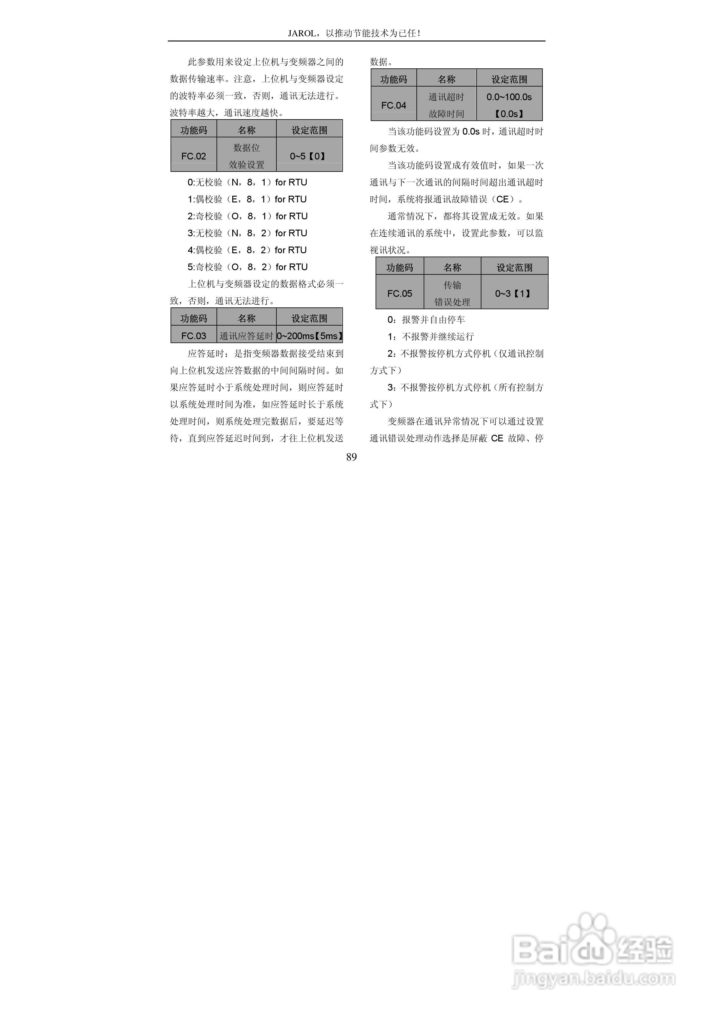 佳乐JR6000-055G/075P-4-1050变频器使用说明书:[9]