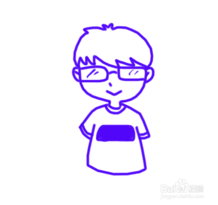 人物简笔画:眼镜男