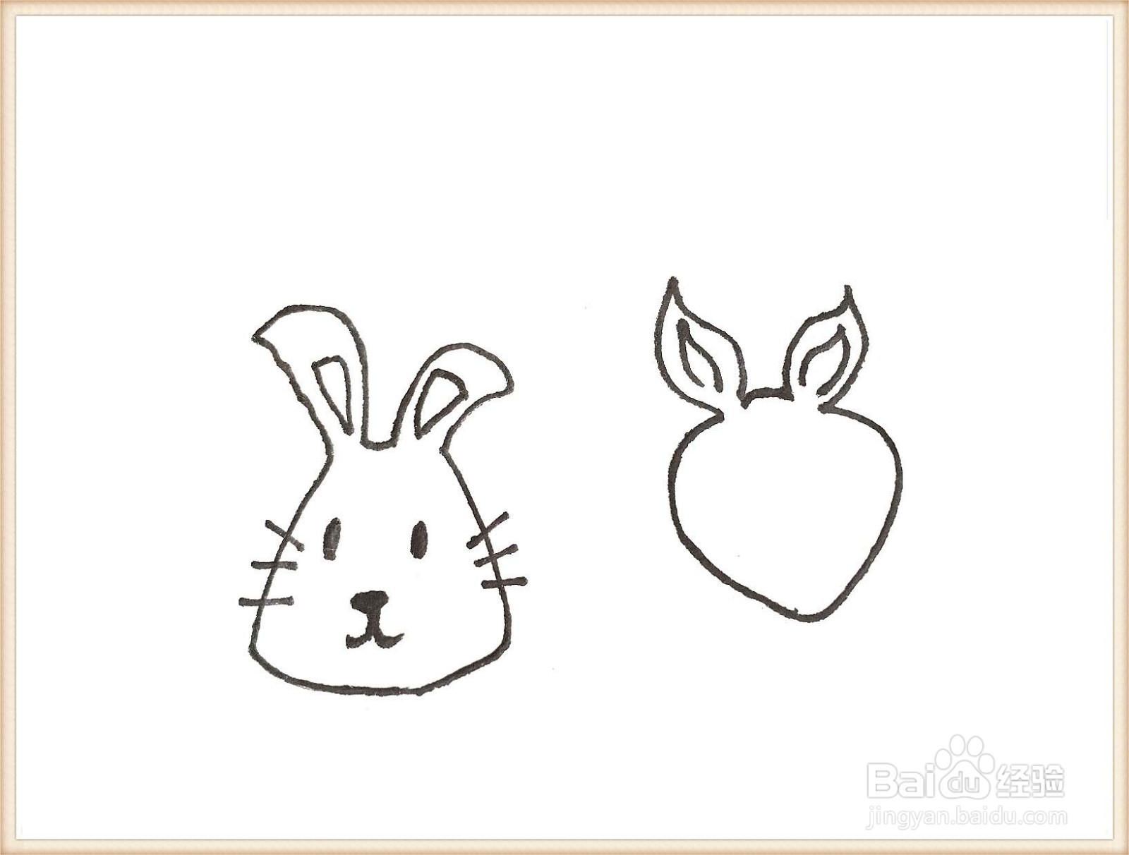 一笔一笔教你画卡通兔头简笔画