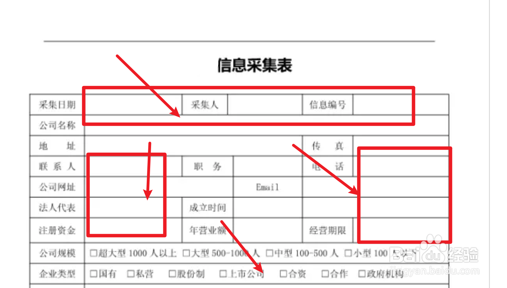 经济信息采集表怎么填