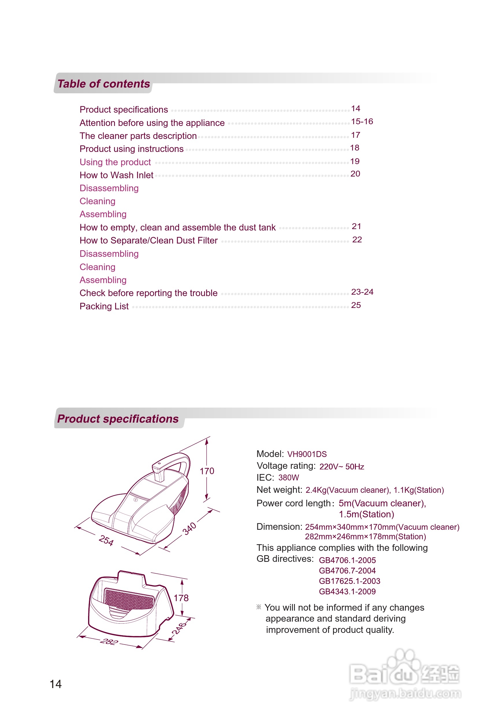 LG VH9001DS吸尘器机使用说明书:[2]