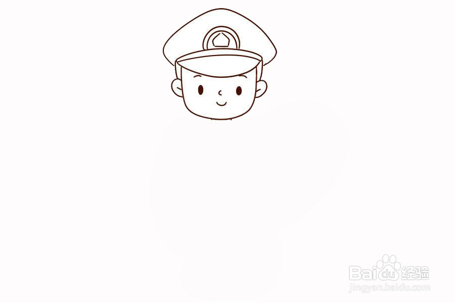 彩色解放军的简笔画