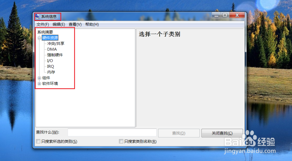windows上 打开系统信息