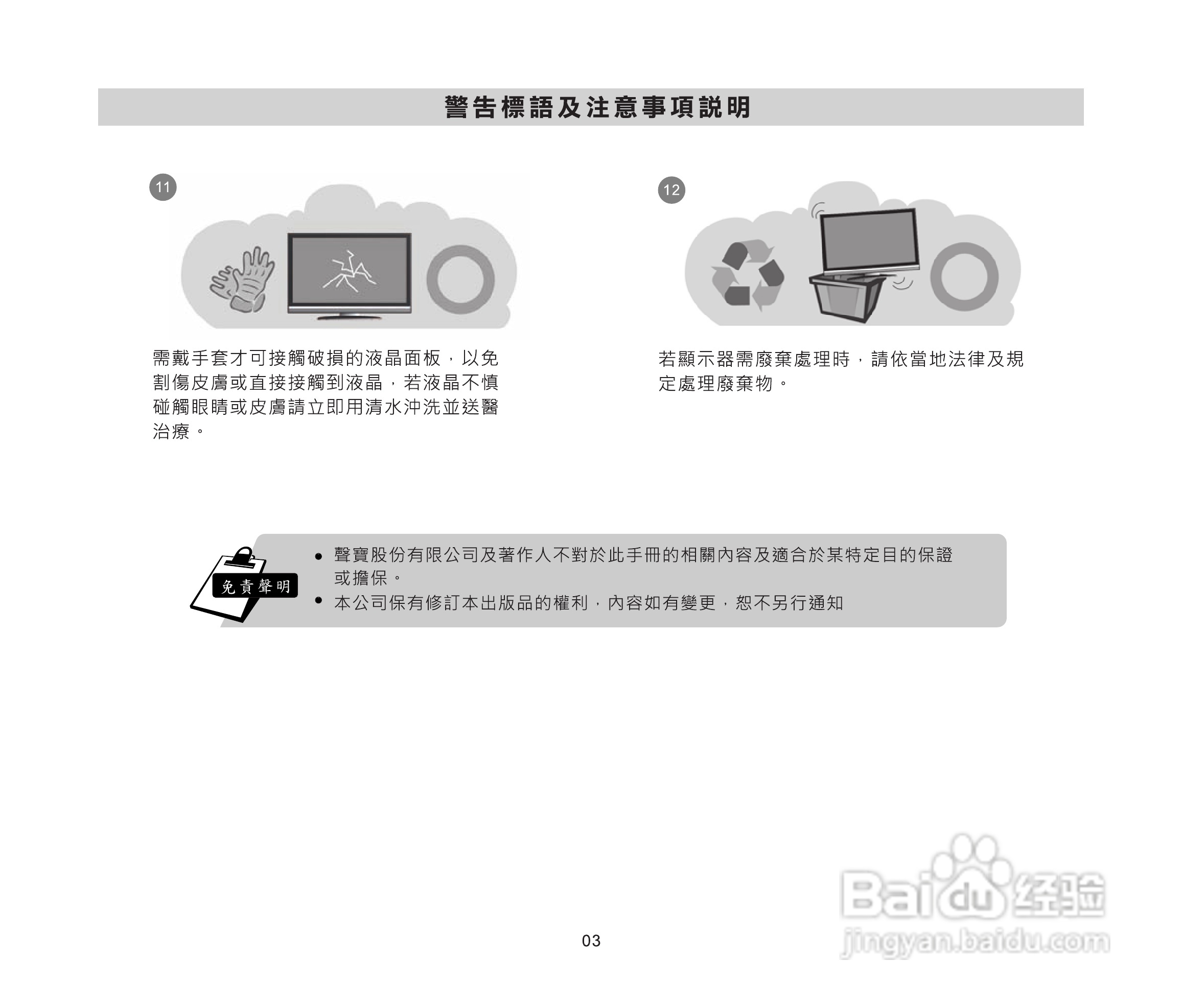 声宝LM-46P230/55P830多媒体液晶显示器使用说明书:[1]