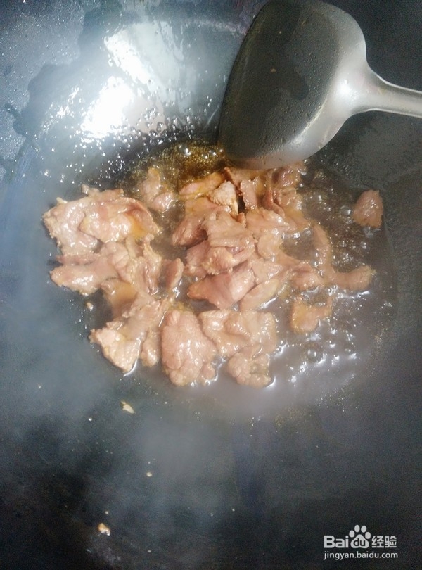 油菜腐竹炒肉的步骤