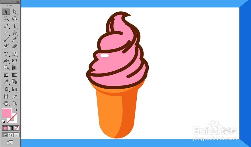 怎样在illustrator中绘制甜筒小图标