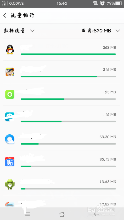 OPPOr7s如何查看本月手机各类软件用的数据流量