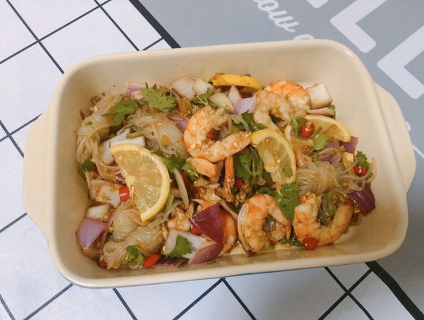 柠檬虾拌魔芋结