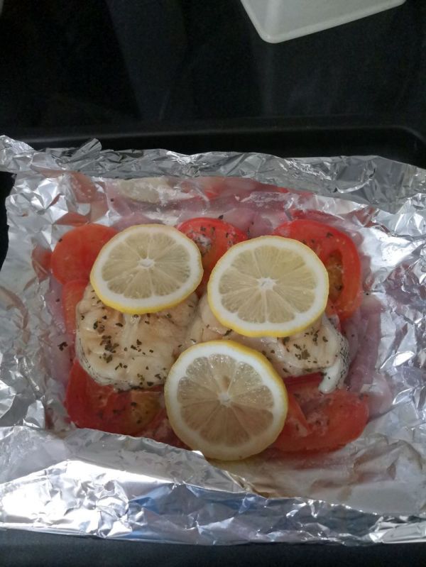 柠香罗勒烤鳕鱼