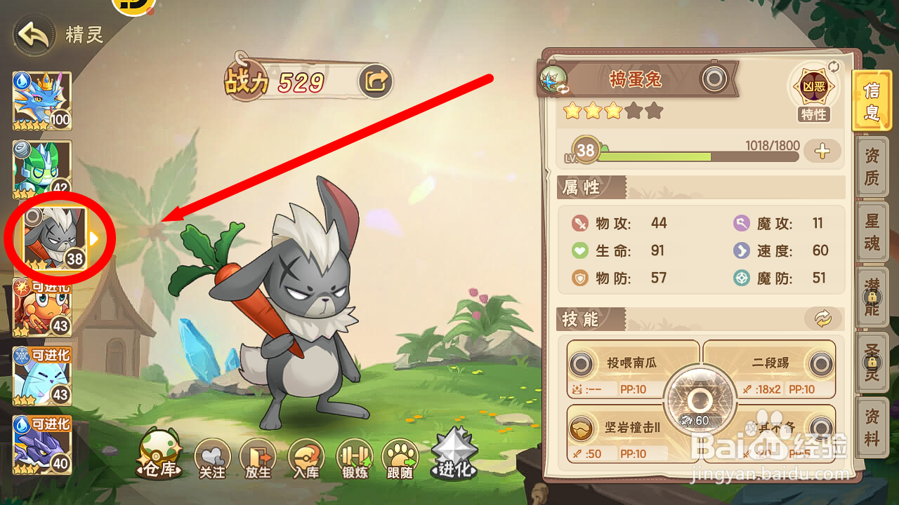 西普大陆怎么在战斗中提升【捣蛋兔】的物攻？