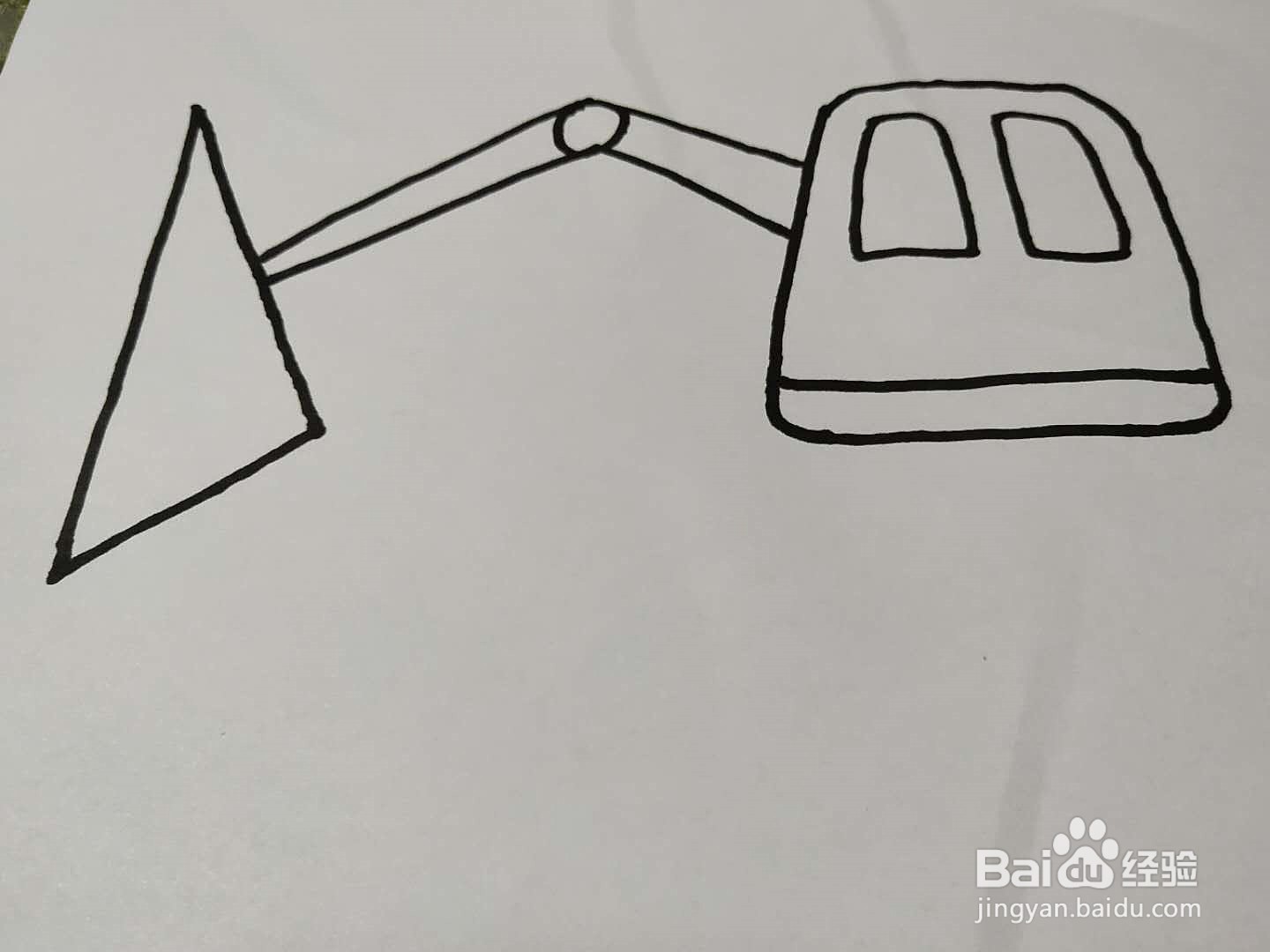 挖掘机的简笔画